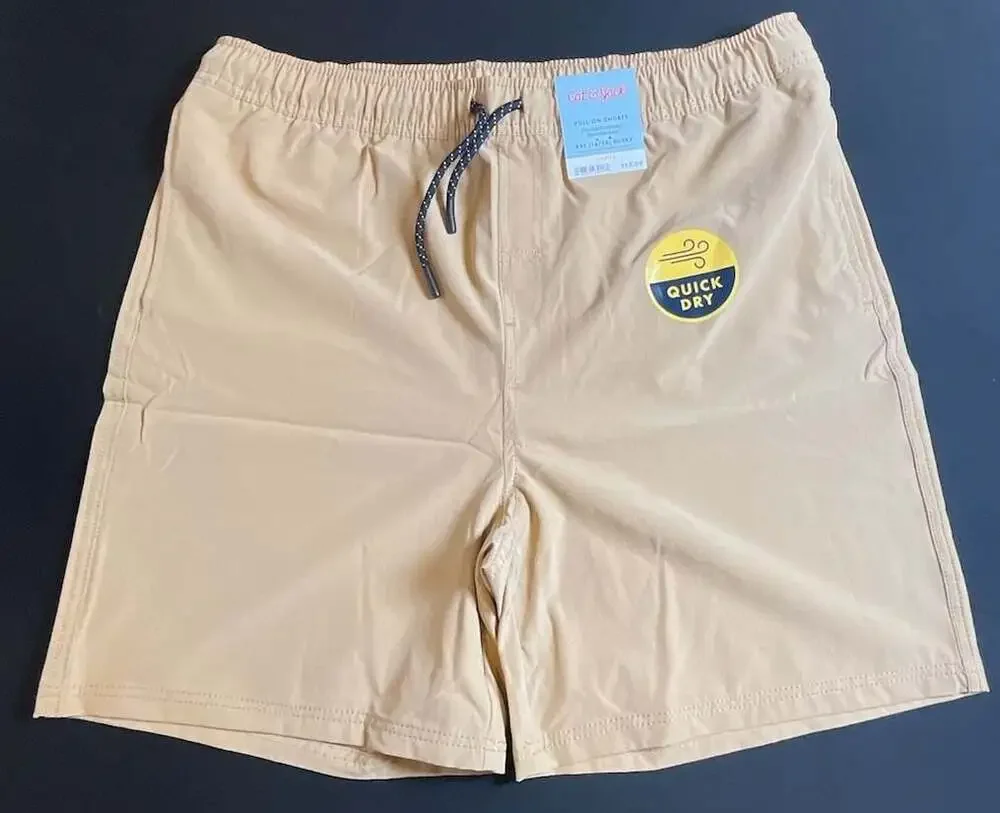 Cat & Jack Boys Pull-On Quick Dry Shorts Tan XXL 16/18 Husky
